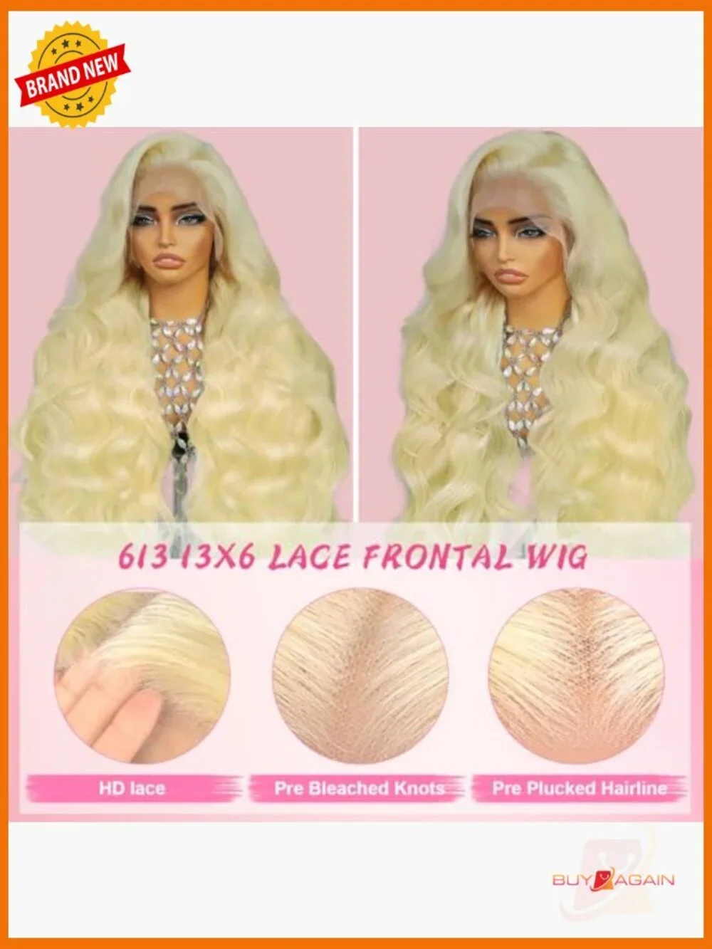 32 Inch 200 Density Body Wave Lace Front Wig Human Hair 13x6 HD Pre Plucked